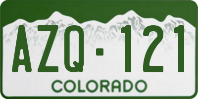 CO license plate AZQ121