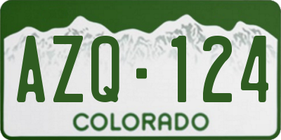 CO license plate AZQ124