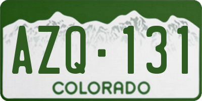 CO license plate AZQ131