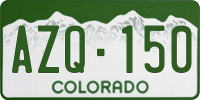 CO license plate AZQ150