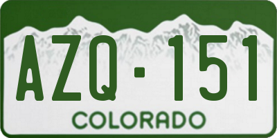 CO license plate AZQ151