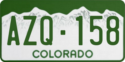 CO license plate AZQ158