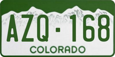 CO license plate AZQ168