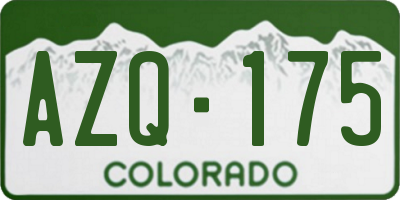 CO license plate AZQ175