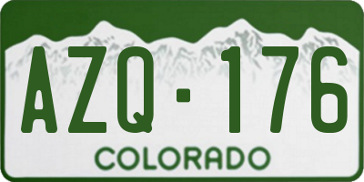 CO license plate AZQ176