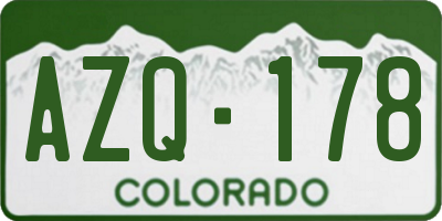 CO license plate AZQ178