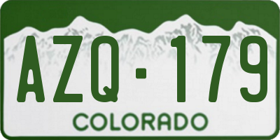 CO license plate AZQ179