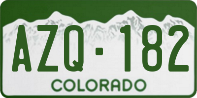 CO license plate AZQ182