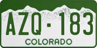 CO license plate AZQ183