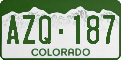 CO license plate AZQ187