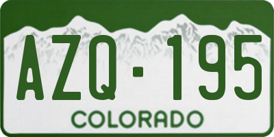 CO license plate AZQ195