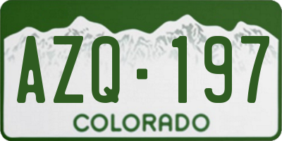 CO license plate AZQ197