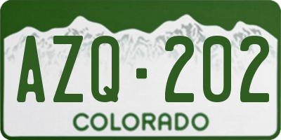 CO license plate AZQ202