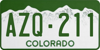 CO license plate AZQ211