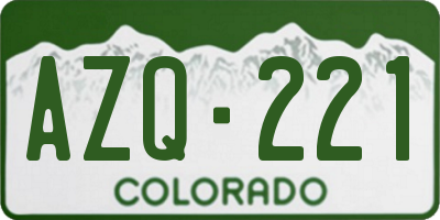 CO license plate AZQ221