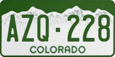 CO license plate AZQ228