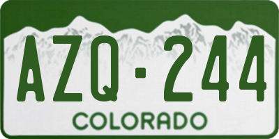 CO license plate AZQ244