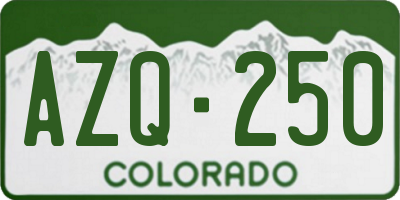 CO license plate AZQ250