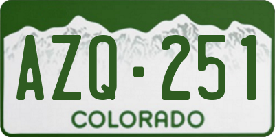 CO license plate AZQ251