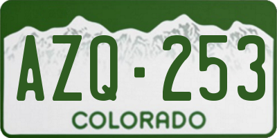 CO license plate AZQ253