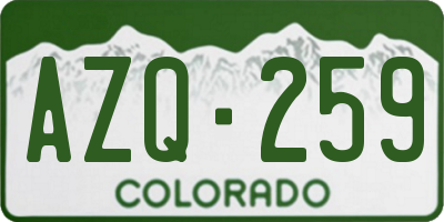 CO license plate AZQ259