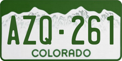 CO license plate AZQ261
