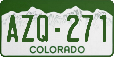 CO license plate AZQ271