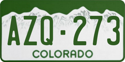 CO license plate AZQ273