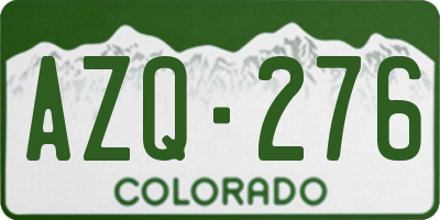 CO license plate AZQ276