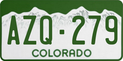 CO license plate AZQ279