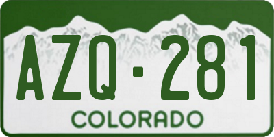 CO license plate AZQ281