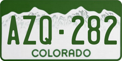 CO license plate AZQ282