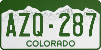 CO license plate AZQ287