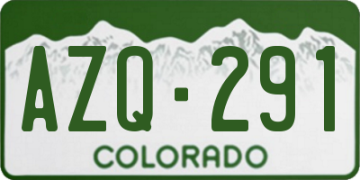 CO license plate AZQ291