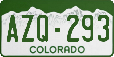 CO license plate AZQ293