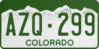 CO license plate AZQ299