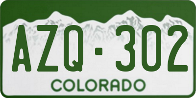 CO license plate AZQ302