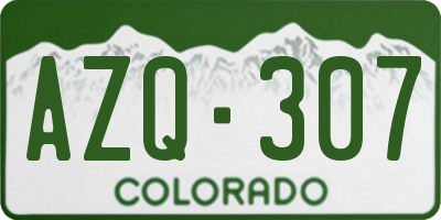 CO license plate AZQ307