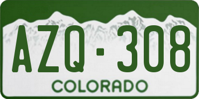 CO license plate AZQ308