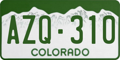 CO license plate AZQ310