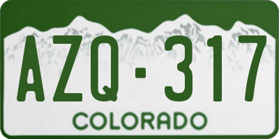 CO license plate AZQ317