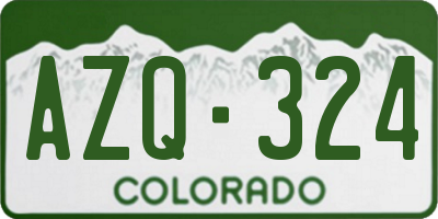 CO license plate AZQ324