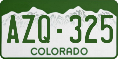 CO license plate AZQ325