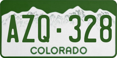 CO license plate AZQ328