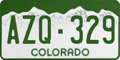 CO license plate AZQ329