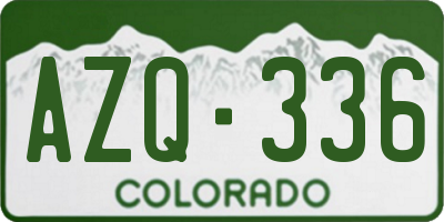 CO license plate AZQ336