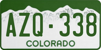 CO license plate AZQ338