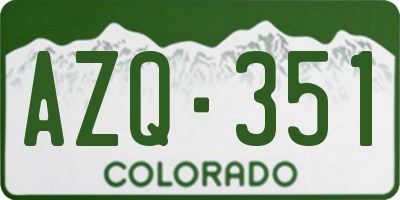 CO license plate AZQ351