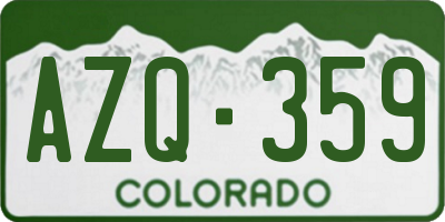 CO license plate AZQ359