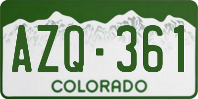 CO license plate AZQ361